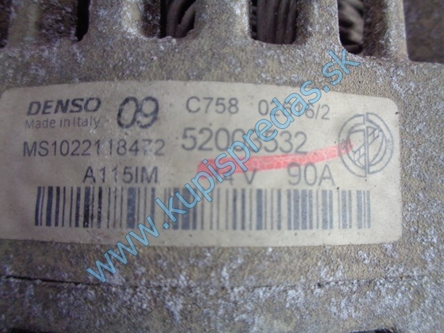 alternátor na fiat tipo II, 1,4 16V, 52003532
